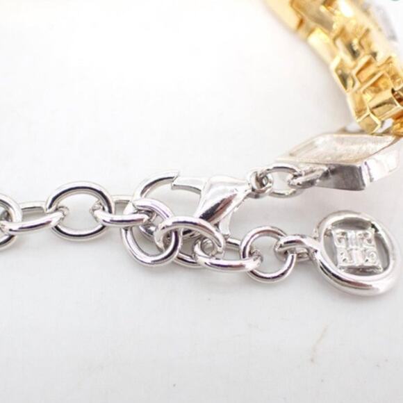 Vintage Givenchy Two-Tone Bracelet – Gold & Silver Chain, 8.25” Signed - Picture 3 of 3